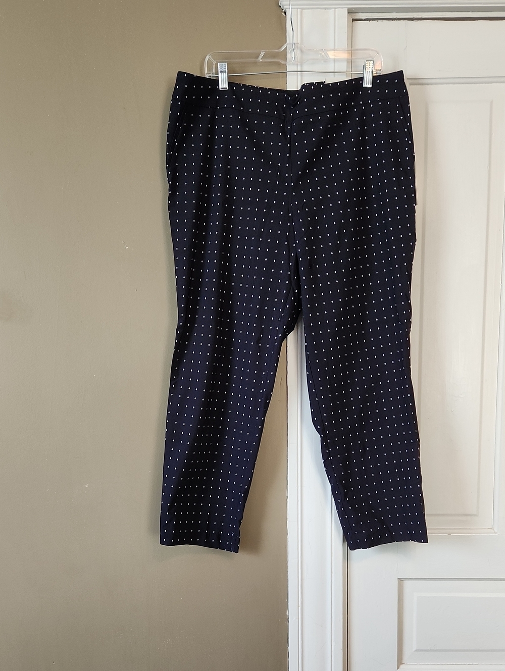 Women's Navy Polka Dot Dress Pants